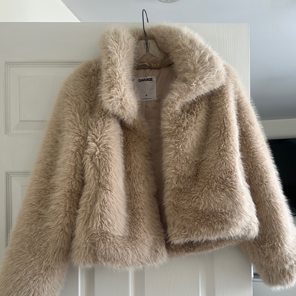 Garage Women's Tan Faux Fur Jacket